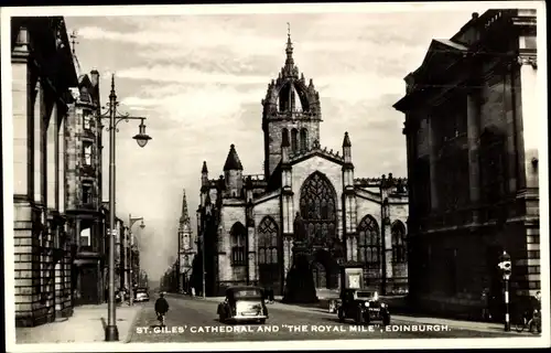 Ak Edinburgh Schottland, St. Giles Cathedral and The Royal Mile
