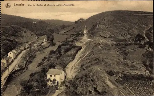 Ak Laroche La Roche en Ardennes Wallonien Luxemburg, Vue de Dester, Chapelle Sainte Marguerite