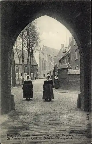 Ak Mont Saint Amand Sint Amandsberg Gent Ostflandern, Vue dans le Beguinage