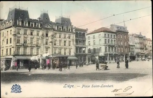 Ak Liège Lüttich Wallonien, Place Saint Lambert