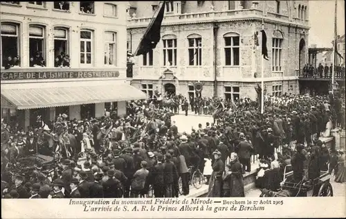 Ak Berchem Flandern Antwerpen, Prince Albert, Inauguration du monument Frederic de Merode