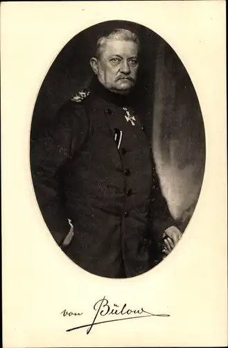 Ak Generaloberst Karl von Bülow, Portrait in Uniform, Orden