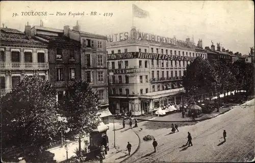 Ak Toulouse Haute Garonne, Place Esquirol