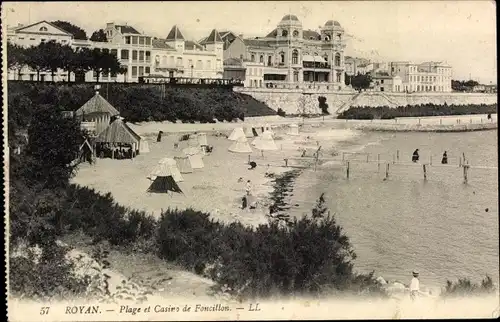 Ak Royan Charente Maritime, Plage et Casino de Foncillon