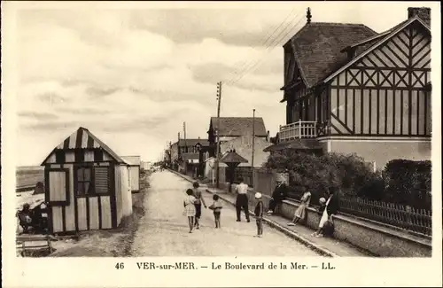 Ak Ver sur Mer Calvados, Le Boulevard de la Mer
