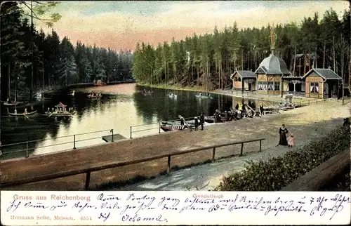 Ak Liberec Reichenberg in Böhmen, Gondelteich