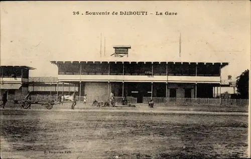 Ak Djibouti Dschibuti, La Gare, Bahnhof, Straßenseite