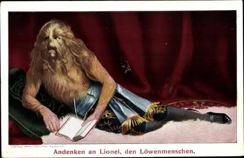 Ak Andenken an Lionel, den Löwenmenschen, 17 Jahre alt