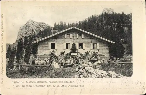 Ak Ebbs in Tirol, Kaiserthal Unterkunftshütte Vorderkaiserfelden