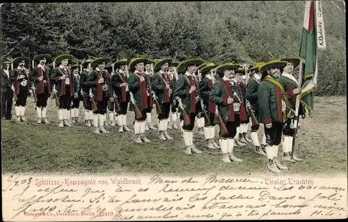 Ak Waidbruck Ponte Gardena Südtirol, Schützen Kompagnie, Tiroler Trachten