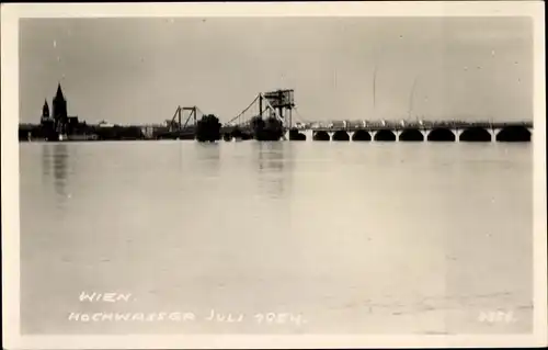 Foto Ak Wien, Hochwasser Juli 1954