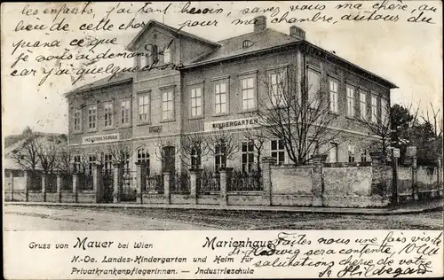 Ak Wien 23. Liesing Österreich, Mauer, Marienhaus, Kindergarten, Industrieschule