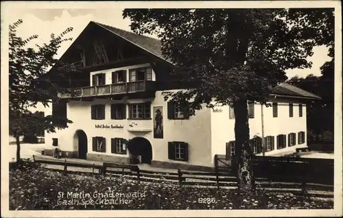 Foto Ak Gnadenwald in Tirol, Gasthof Speckbacher
