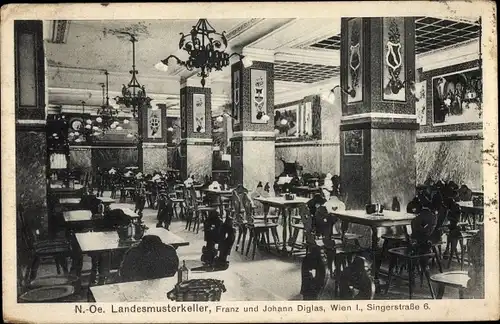 Ak Wien 1. Innere Stadt Österreich, Niederösterr. Landesmusterkeller, Singerstraße 6, Innenansicht