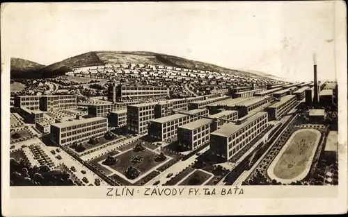 Ak Zlín Gottwaldov in Mähren Region Zlin, Schuhfabrik Bata