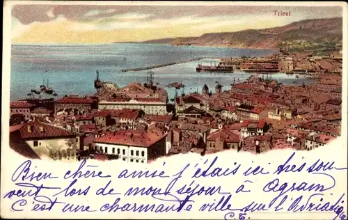 Ak Triest Trieste Friuli Venezia Giulia, Panorama