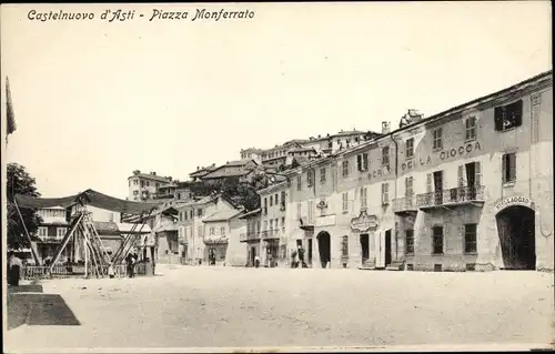 Ak Castelnuovo d'Asti Don Bosco Piemonte, Piazza Monferrato
