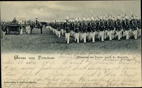 Ak Potsdam in Brandenburg, Abnahme der Parade durch Kaiser Wilhelm II.