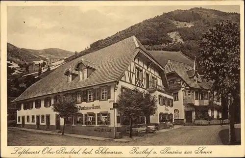 Ak Oberprechtal Elzach im Schwarzwald Baden, Gasthof und Pension zur Sonne