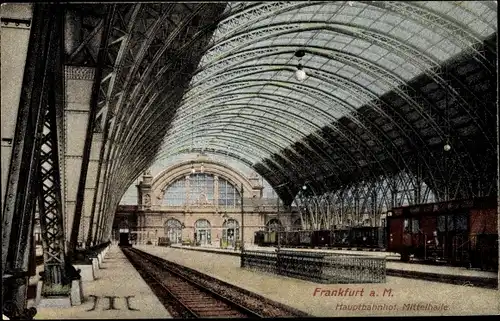 Ak Frankfurt am Main, Hauptbahnhof, Mittelhalle