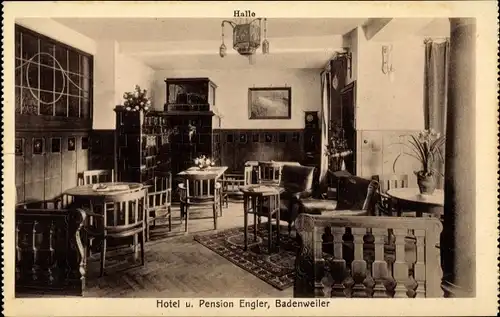 Ak Badenweiler im Schwarzwald, Hotel Pension Engler, Halle