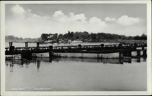 Ak Freistett Rheinau in Baden, Schiffbrücke