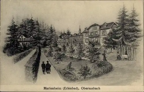 Ak Erlenbad Obersasbach Sasbach in der Ortenau, Wasserheilanstalt Marienheim