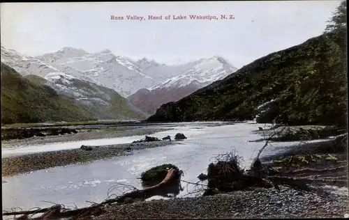 Ak Neuseeland, Rees Valley, Head of Lake Wakatipu