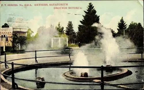 Ak Neuseeland, Geysers, Sanatorium, Grounds Rotorua