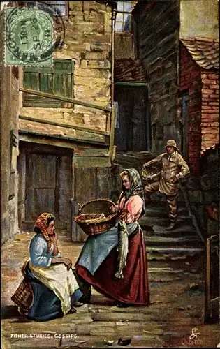 Ak Fisher Studies, Gossips, Fischhändlerin