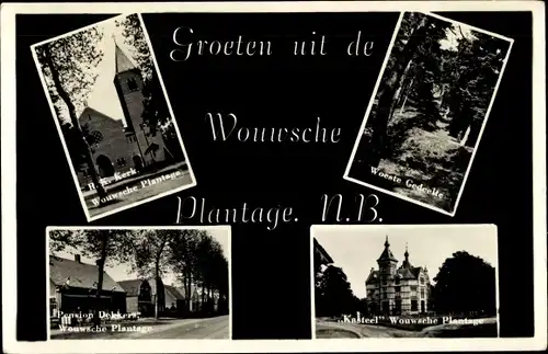 Ak Wouwsche Plantage Nordbrabant Niederlande, Kerk, Pension Dekkers, Kasteel