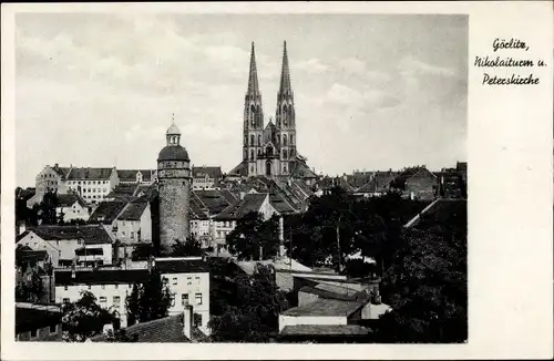 Ak Görlitz in der Lausitz, Nikolaiturm, Peterskirche