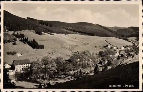 Ak Wildenthal Eibenstock im Erzgebirge, Ortsansicht mit Umgebung, Hotel Drechsler