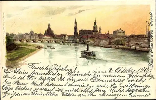 Litho Dresden Altstadt, Panorama