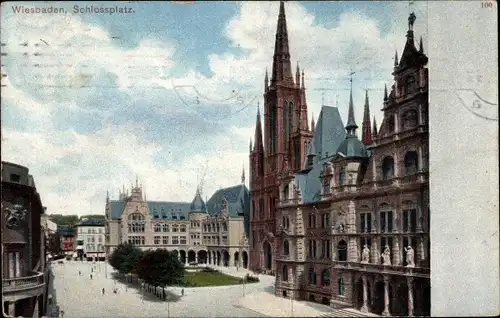 Ak Wiesbaden in Hessen, Schlossplatz