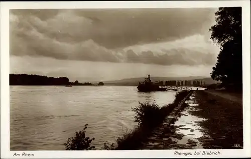 Ak Biebrich am Rhein Wiesbaden, Rheingau, Am Rhein