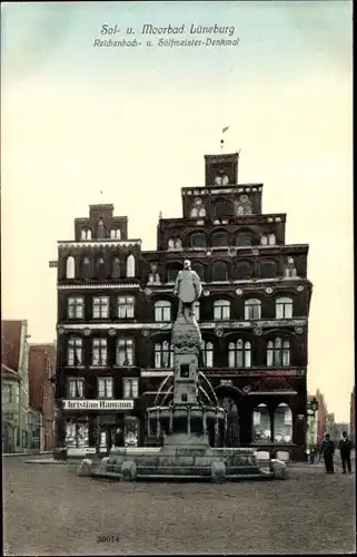 Ak Lüneburg in Niedersachsen, Reichenbach und Sülfmeister Denkmal