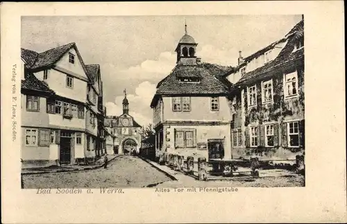 Ak Bad Sooden Allendorf an der Werra Hessen, Altes Tor mit Pfennigstube