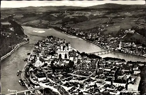 Ak Passau in Niederbayern, Fliegeraufnahme