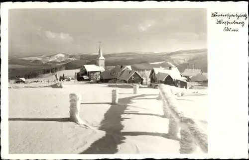 Ak Masserberg im Thüringer Schiefergebirge, Ortspartie im Winter