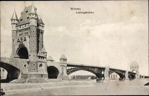 Ak Worms am Rhein, Ludwigsbrücke