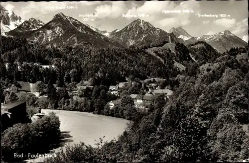 Ak Bad Faulenbach Füssen im Ostallgäu, Panorama mit Tiroler und Allgäuer Hochgebirge