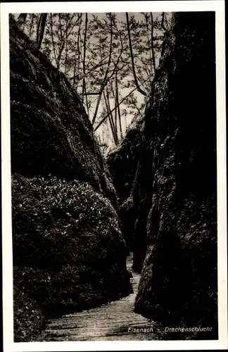 Ak Lutherstadt Eisenach in Thüringen, Drachenschlucht