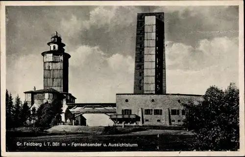 Ak Niederreifenberg Schmitten im Taunus, Großer Feldberg, Fernsehsender, Aussichtsturm