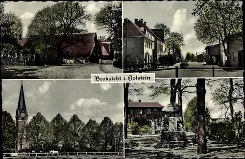Ak Brokstedt in Holstein, Ortsansichten, Denkmal, Kirche