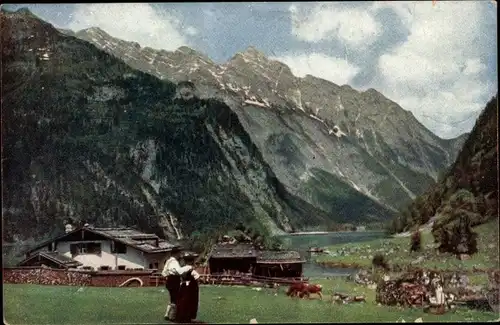 Ak Berchtesgaden in Oberbayern, Obersee, Berghütte