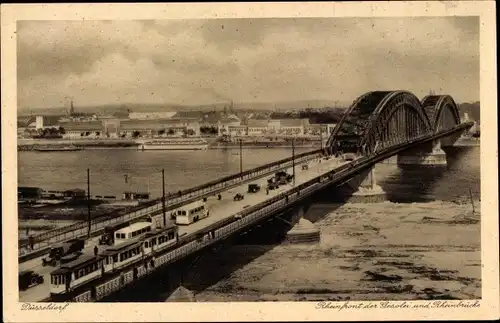 Ak Düsseldorf am Rhein, Rheinfront der Gesolei und Rheinbrücke