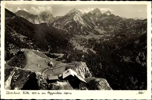 Ak Pfronten im Allgäu, Pfrontener Hütte am Aggenstein, Gebirgspanorama