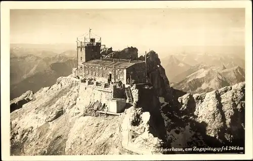 Ak Zugspitze, Münchnerhaus, Gipfel