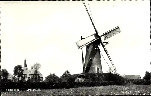 Ak Sprundel Rucphen Nordbrabant Niederlande, Molen